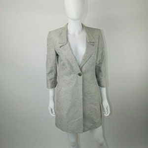 Lafayette 148 NY Long Metallic Silver Jacket